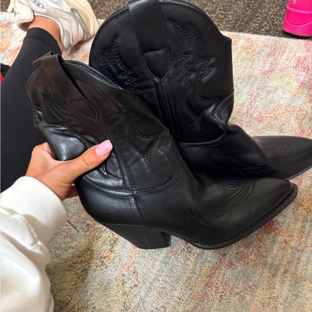 Black Western Leather Boots